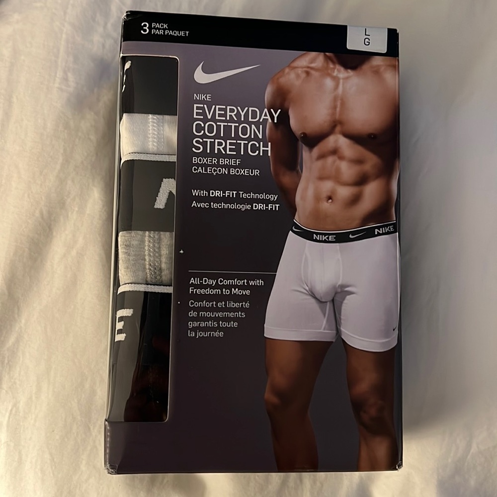 Nike Everyday cotton stretch boxer briefs 3 pairs size L